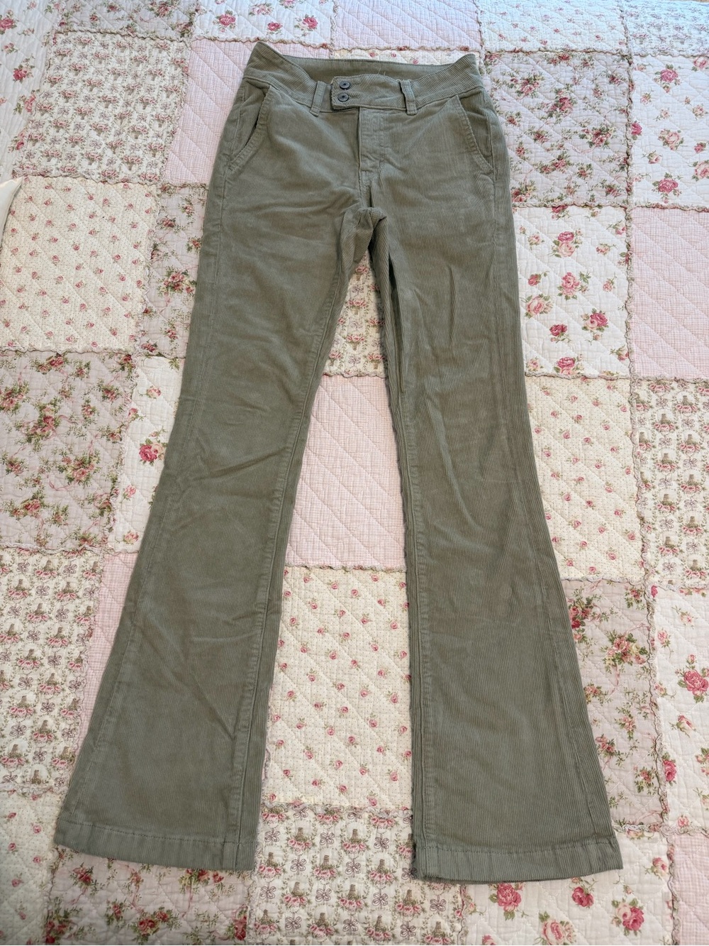 American Eagle Outfitters Olive Green Corduroy Flare Pants